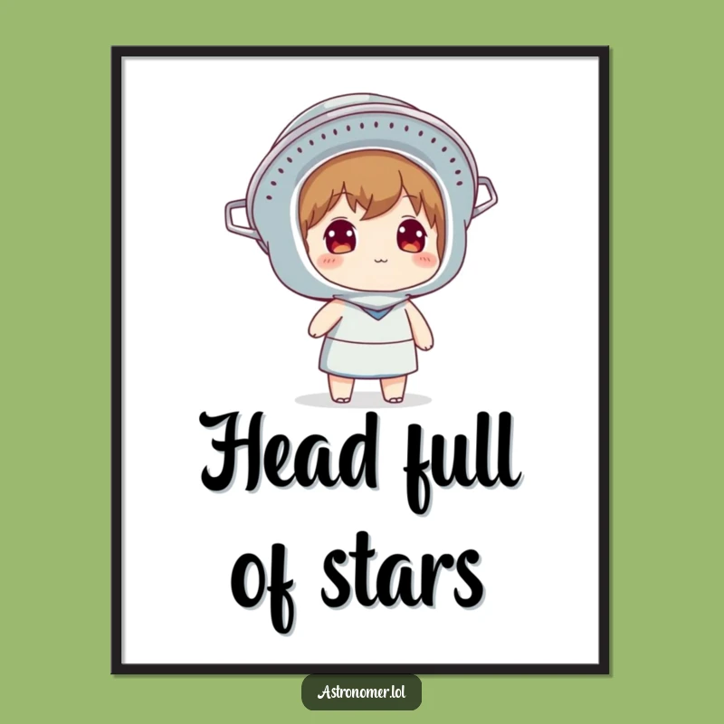 Funny Colander Helmet Digital Art: Instant Sky-Gazing Wonder Print