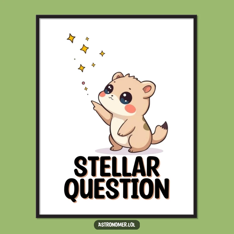 Funny Curious Creature Constellation Digital Art: Humorous Wall Decor for Space Lovers