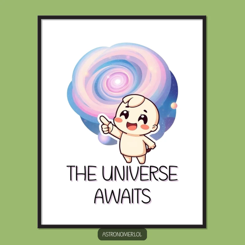 Funny Galaxy Art Print: Instant Cosmic Wonder, Exuberant Decor, Humorous Download