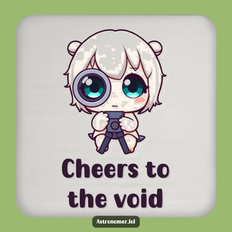 Funny Telescope Coaster - Cute Character Protects Surfaces Funny Gift