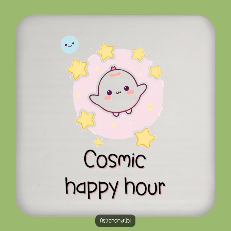 Funny Space Coaster - Cute Character Floating Stars Funny Gift