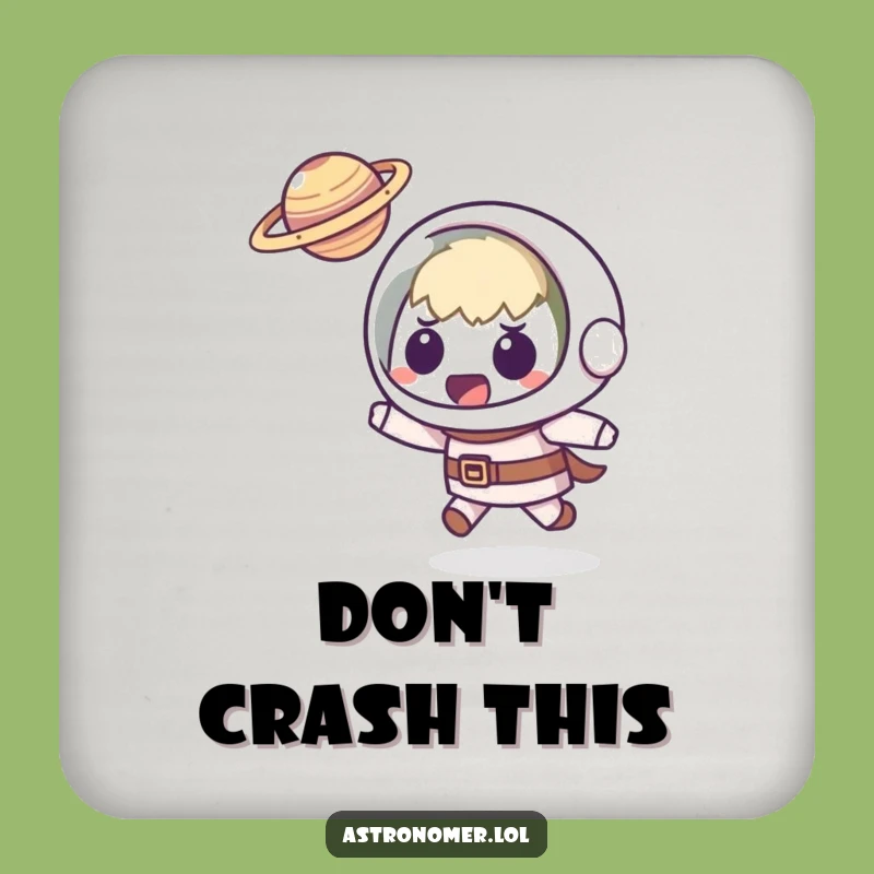 Funny Kawaii Astronomer Coaster: Planetary Dodge Protection - Humorous Gift