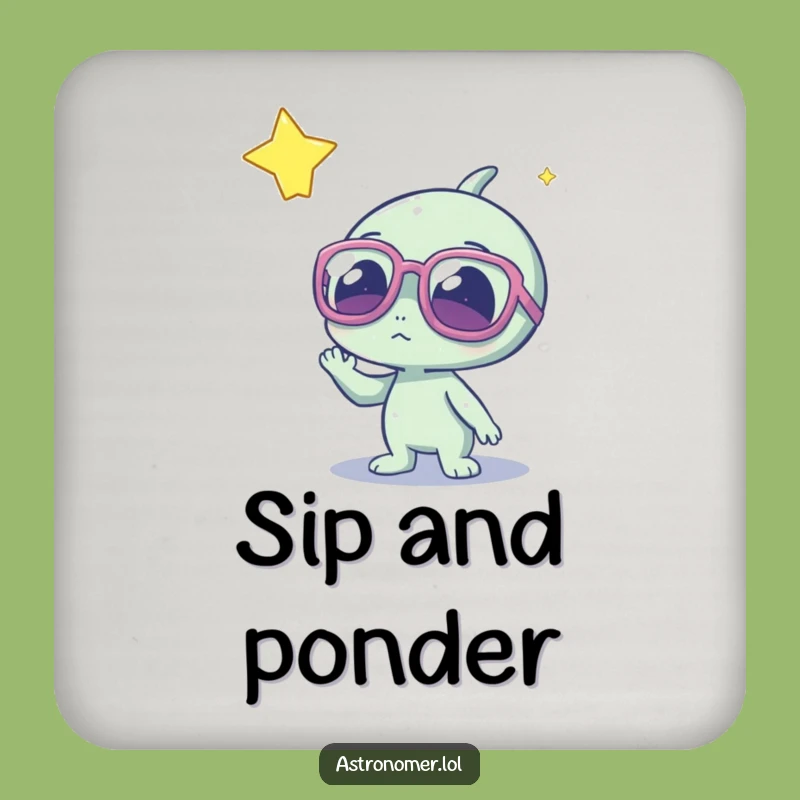 Funny Alien Drink Coaster: Cute Sci-Fi Coaster and Humorous Gift