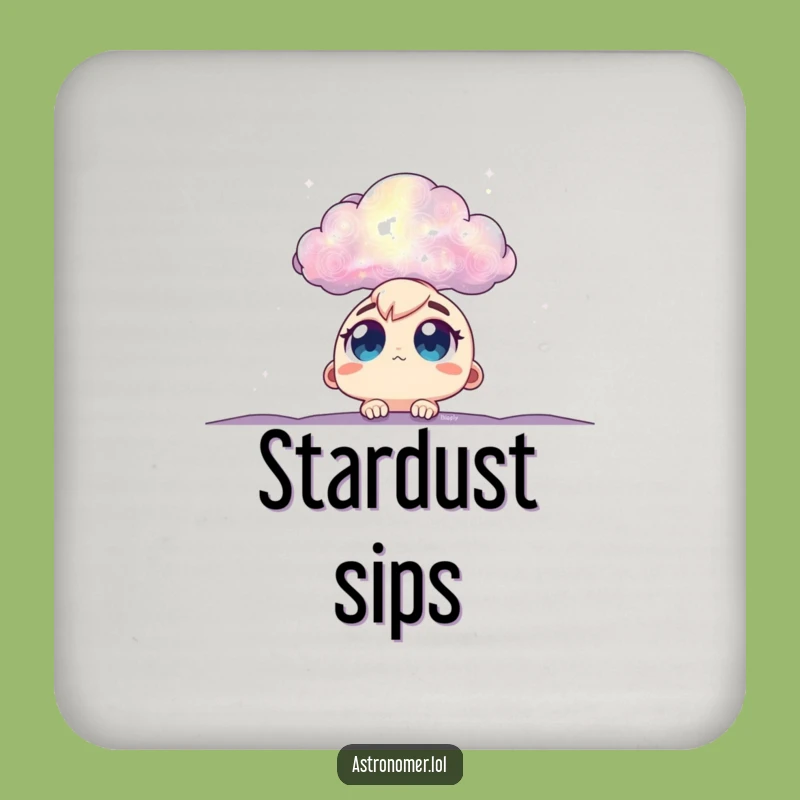 Funny Cosmic Gazer Coasters: Humorous Nebula Gift for Tabletop Wonder