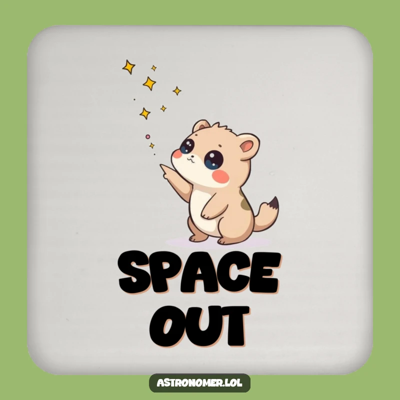 Funny Curious Creature Constellation Coaster: Protect Surfaces with Cosmic Humor