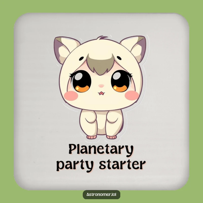 Funny Stargazer Coaster: Tiny Character, Big Eyes, Protect Surfaces Gift