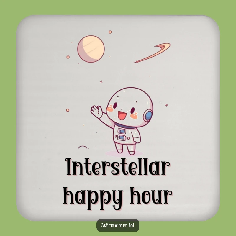 Funny Space Traveler Coaster: Character Waves at Planet, Protect Your Surfaces