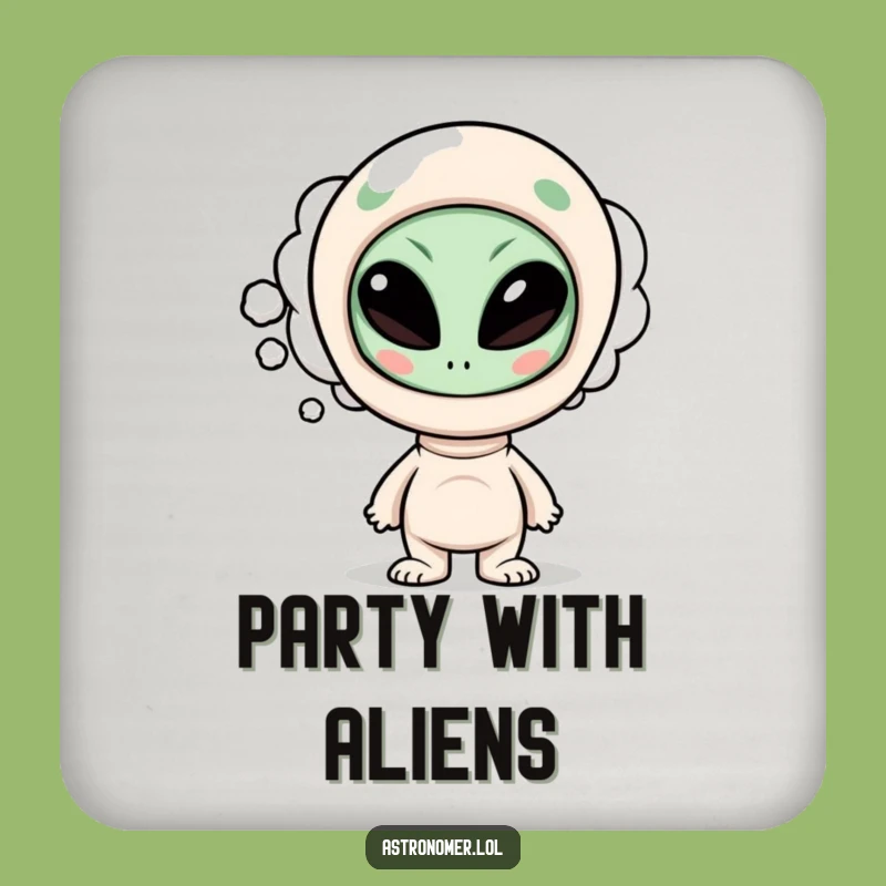 Funny Alien Coaster: Curious Character's Funny Alien Thoughts, Quirky Funny Gift