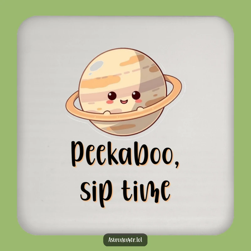 Funny Curious Planet Coaster, Peeking Character, Protects Surfaces with Humor, Funny Gift!