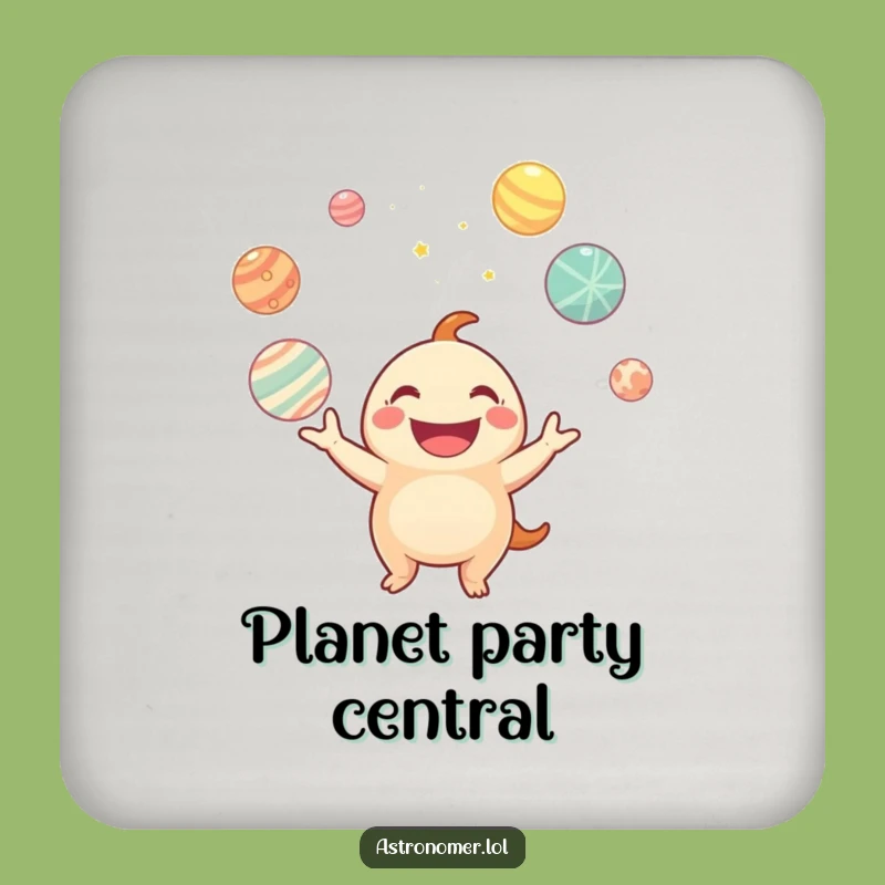Funny Planet Juggling Creature Coasters: Protect Surfaces with Cosmic Fun