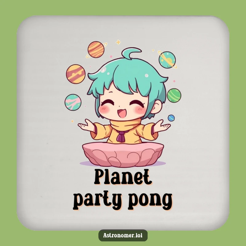 Funny Planet Juggler Coaster: Joyful Character, Cosmic Table Protection, Gift