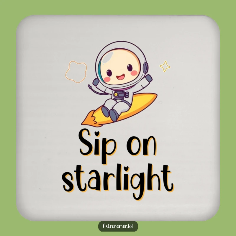 Funny Astronaut Drink Coaster: Protect Surfaces with Comet Rider Flair Gift