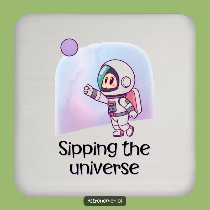 Funny Astronaut Galaxy Coaster: Exciting Space Discovery Drink Protector, Perfect Funny Gift