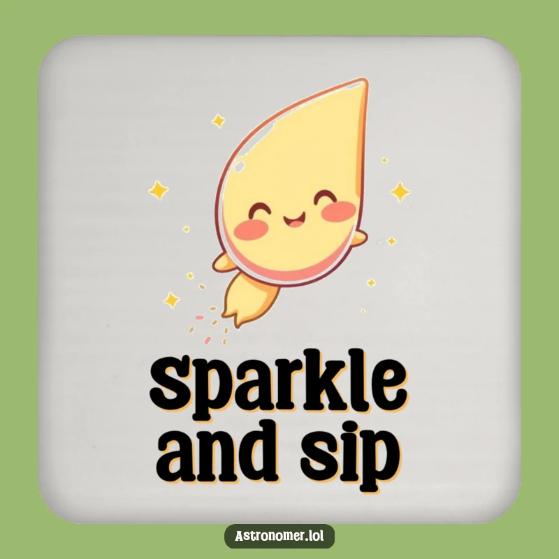 Funny Giggling Comet Coaster - Protect Surfaces with Cosmic Giggles!