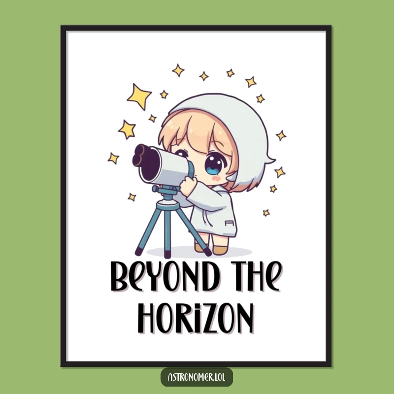 Funny Stargazing Poster: Celestial Character Art, Humorous Space Decor
