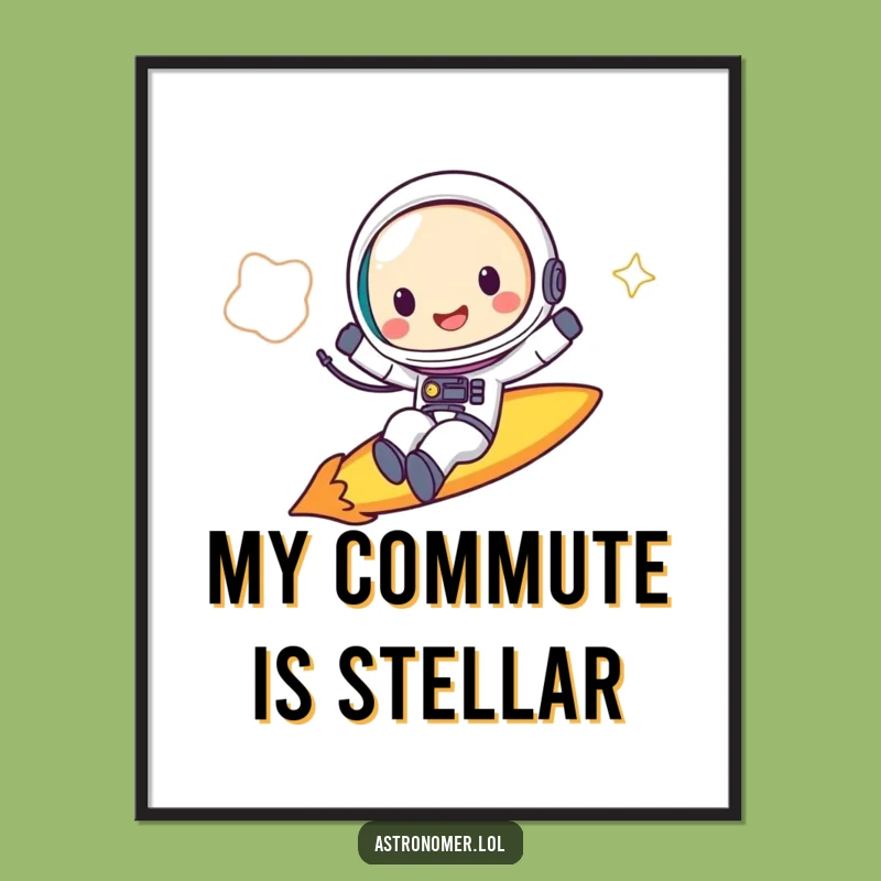 Funny Astronaut Comet Art Poster: Hilarious Space Adventure Wall Decor Gift