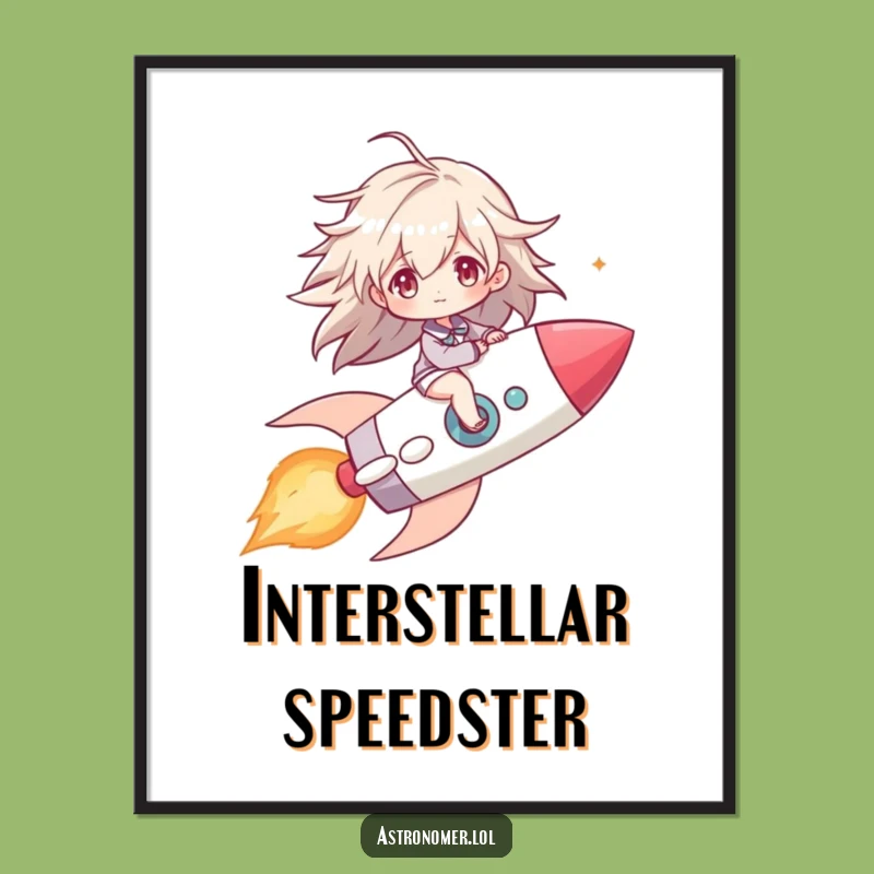 Funny Comet Rider Poster: Windblown Hair Art for Adventurous Decor