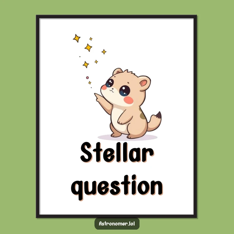 Funny Curious Creature Constellation Poster: Humorous Space Art for Your Wall