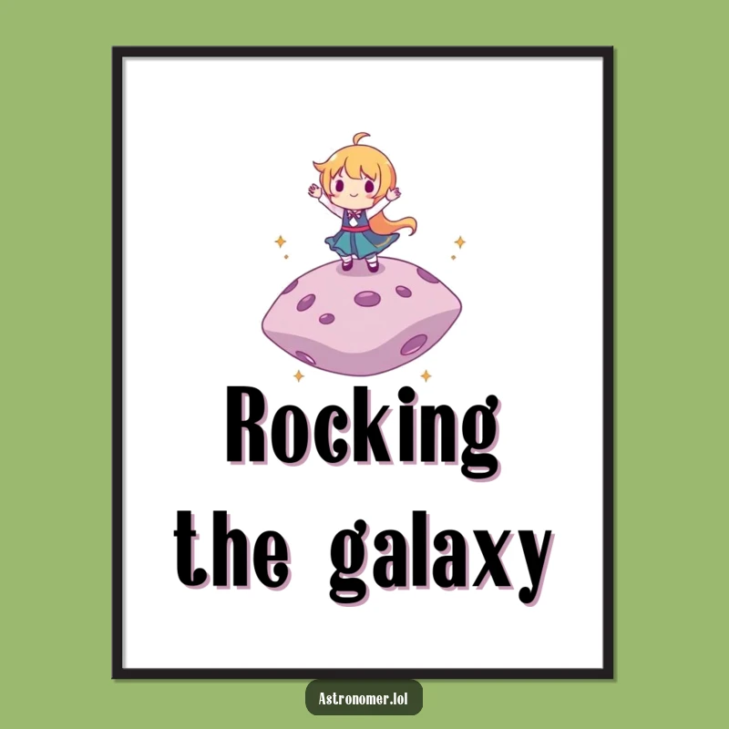 Funny Dancing Asteroid Poster: Galactic Dance Party Wall Art