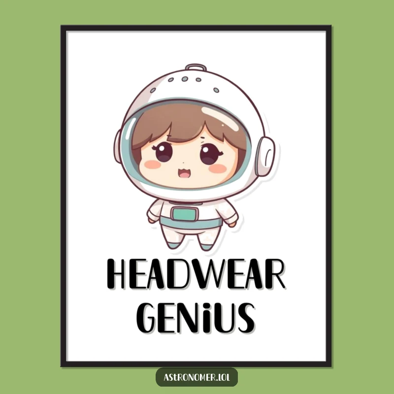 Funny Galactic Headwear Poster: Cute Character's Amused Look Funny Gift