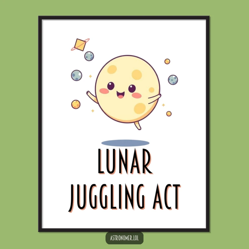 Funny Moon Juggling Poster - Decorate with Celestial Silliness!
