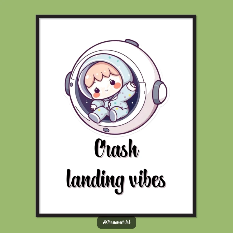 Funny Spaceship Mishap Poster: Humorous Space Art Gift for Quirky Decor