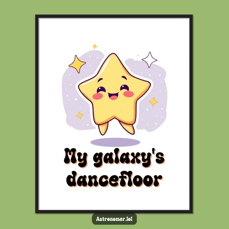Funny Star Dance Art Poster: Hilarious Galactic Groove Wall Decor Gift