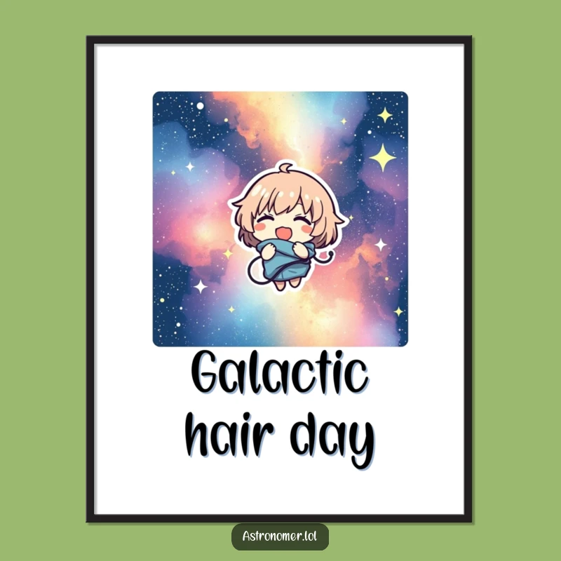 Funny Nebula Giggles Poster: Character Cosmic Tangle Art Print - Hilarious Decor