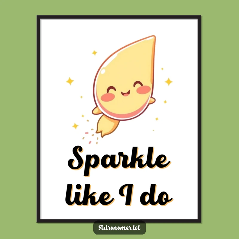 Funny Giggling Comet Poster - Decorate Your Space with Stellar Jokes!