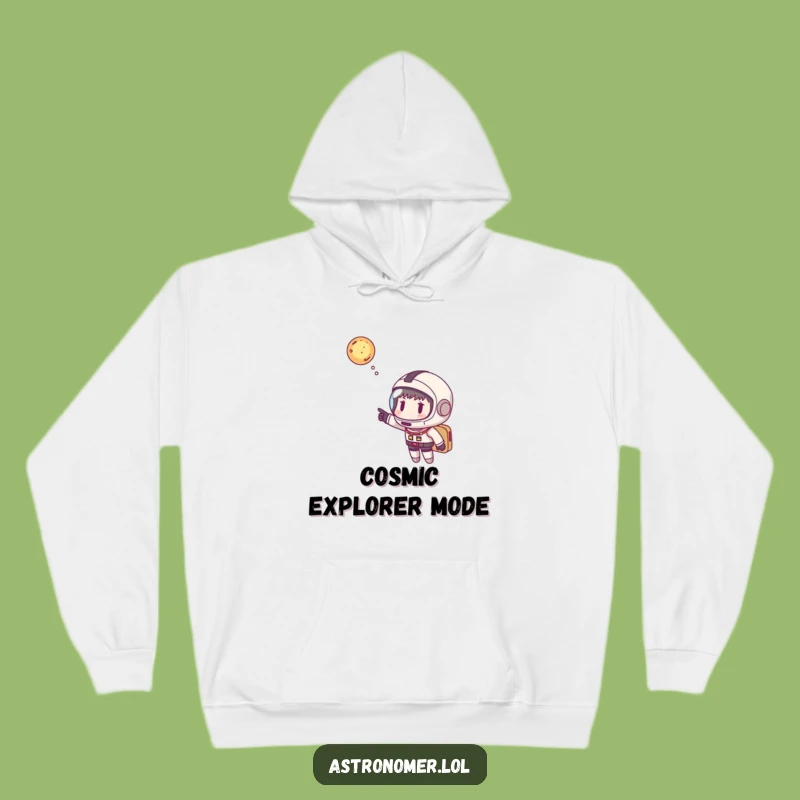 Funny Space Helmet Hoodie: Cozy Galactic Explorer Gift Pointing Towards the Stars