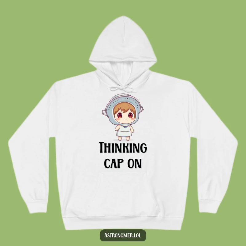 Cozy Funny Colander Helmet Hoodie: Warm Thoughts from Above