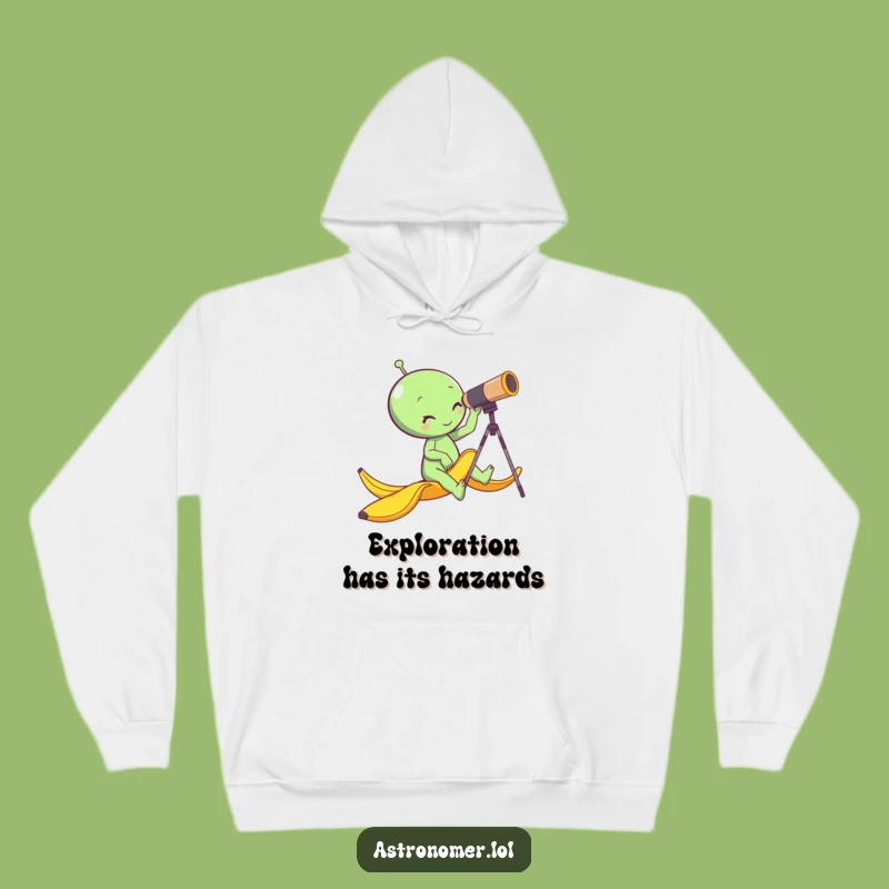 Funny Alien Telescope Slip Hoodie - Cozy & Hilarious Outer Space Gag Gift!