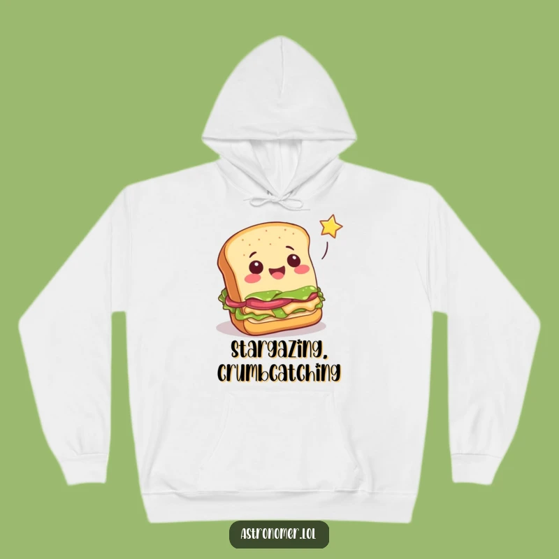 Funny Cheerful Sandwich Star Catcher Hoodie - Cozy & Whimsical Foodie Gift!