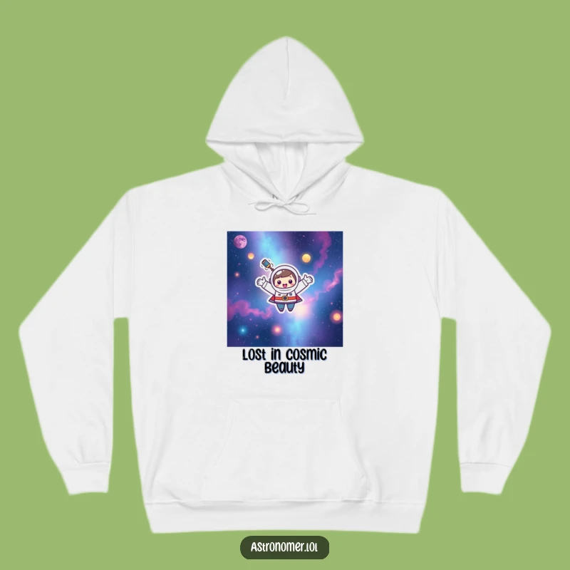 Funny Kawaii Astronomer Hoodie: Cozy Happy Nebula Floater Gift