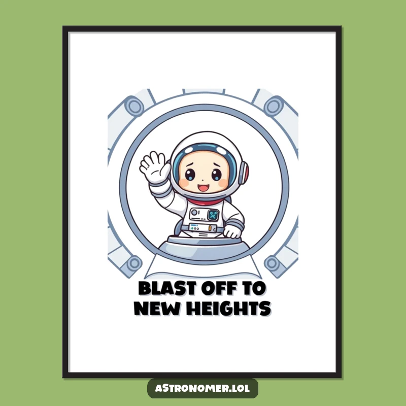 Funny Free Printable Wall Art: Astronaut's Friendly Wave - Downloadable Decor
