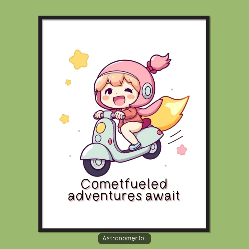 Free Printable Comet Rider Wall Art: Joyful Character Downloadable Decor