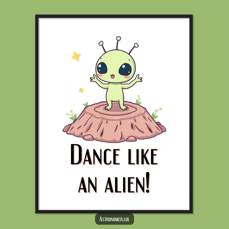 Free Printable Alien Dance Wall Art: Funny & Silly Downloadable Space Decor