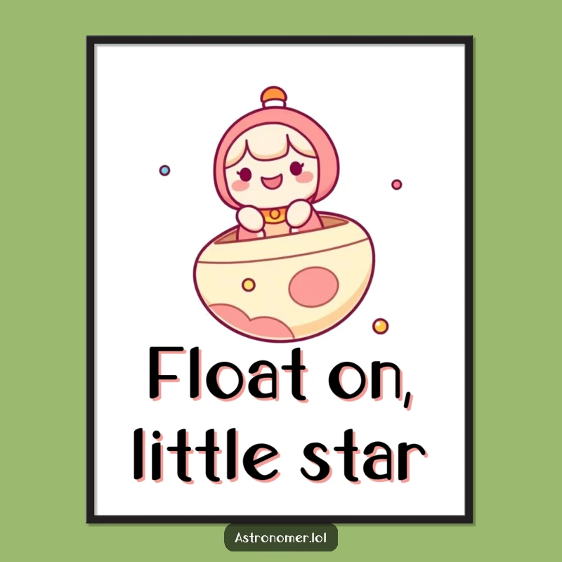 Free Printable Kawaii Space Boat Wall Art: Funny Downloadable Decor for Cosmic Vibes