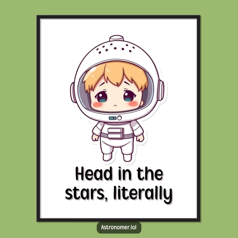 Free Printable Wall Art: Confused Colander Astronaut - Funny Downloadable Space Decor