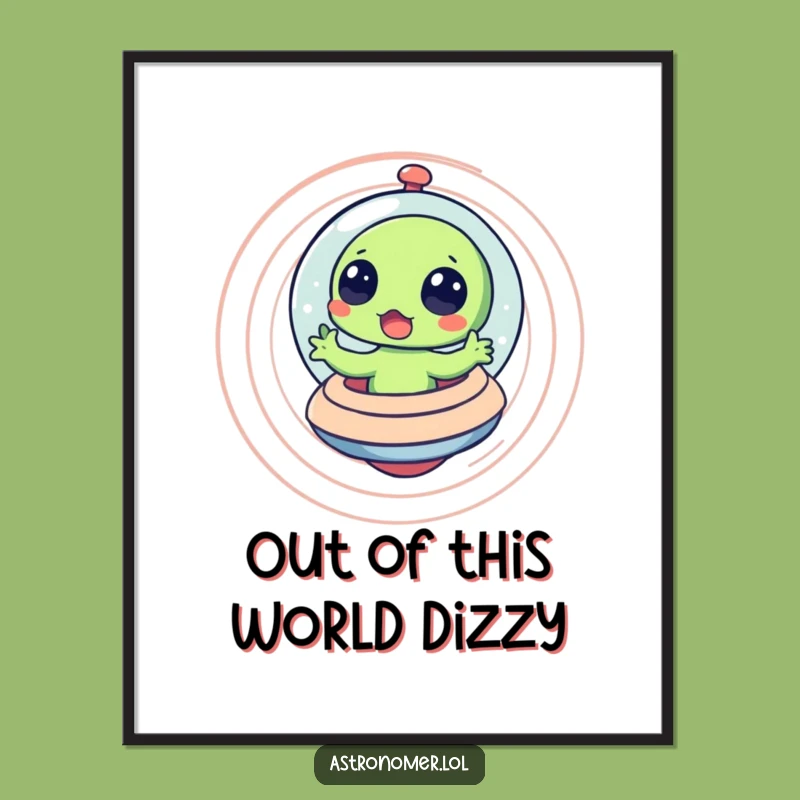 Free Printable Wall Art: Dizzy Alien Spaceship, Quirky Decor!