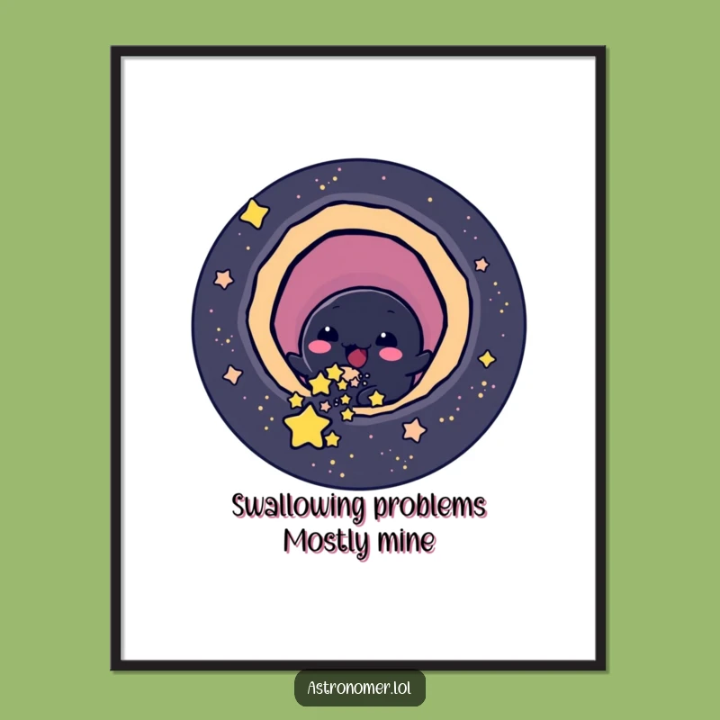 Funny Free Printable Black Hole Wall Art: Star Slurp Humorous Decor