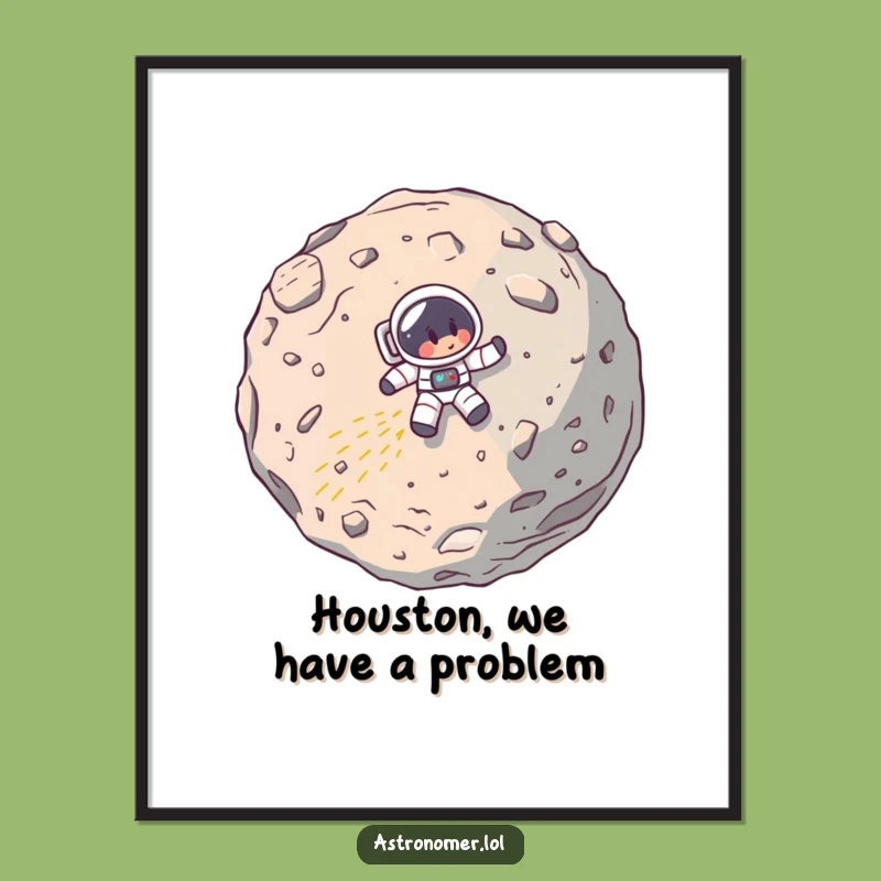 Funny Free Printable Wall Art: Astronaut Crash - Hilarious Space Downloadable Decor