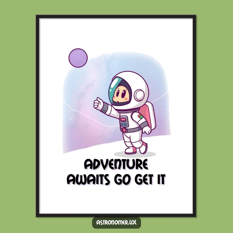 Funny Free Printable Wall Art: Astronaut's Cosmic Wonder - Downloadable Decor