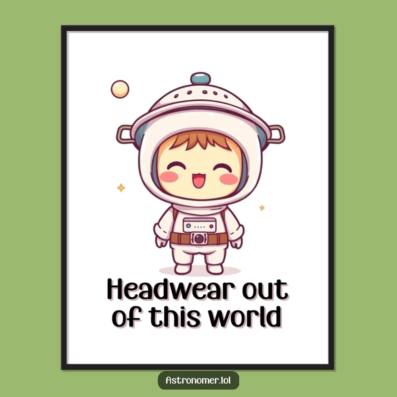 Funny Free Printable Wall Art: Colander Helmet Astronomer Decor