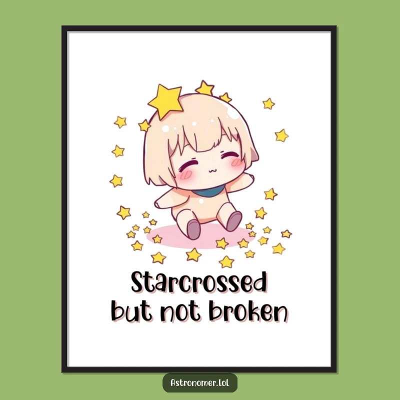 Funny Free Printable Wall Art: Stumbling Star Dropper - Quirky Downloadable Space Decor