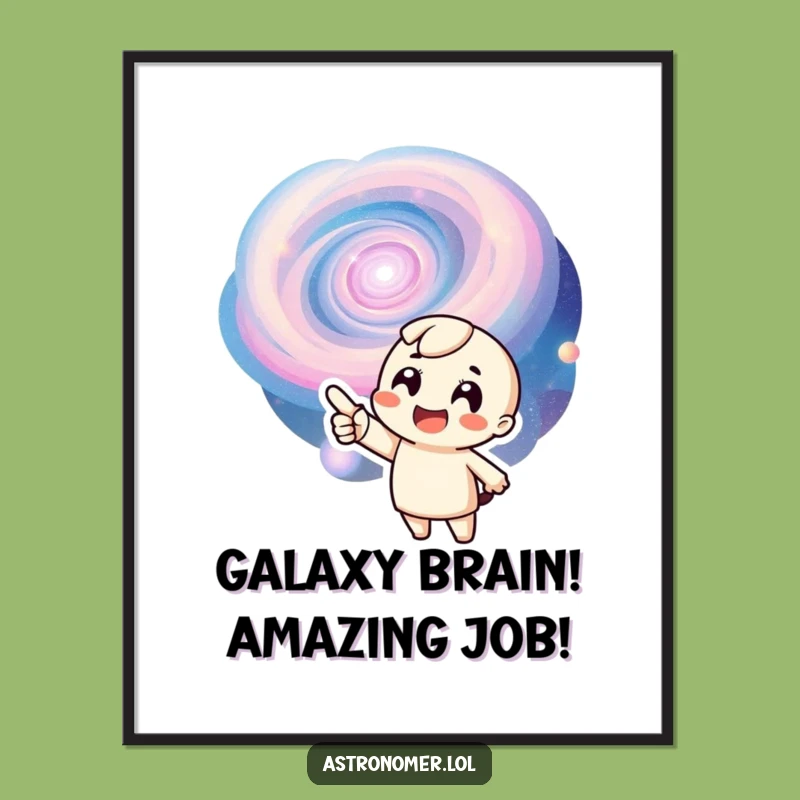 Funny Free Printable Wall Art: Exuberant Galaxy Pointer, Cosmic Joy, Downloadable Decor