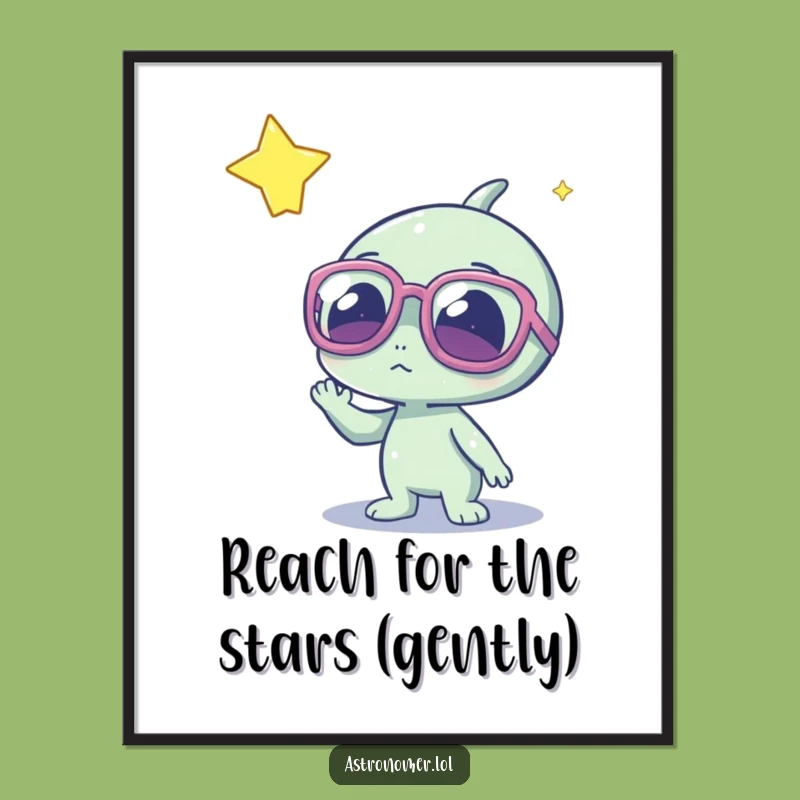 Funny Free Printable Alien Wall Art: Cute Star Gazer Downloadable Decor