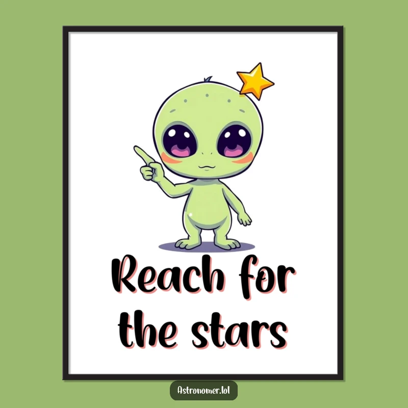 Free Printable Wall Art: Cute Alien & Falling Star, Humorous Space Decor!