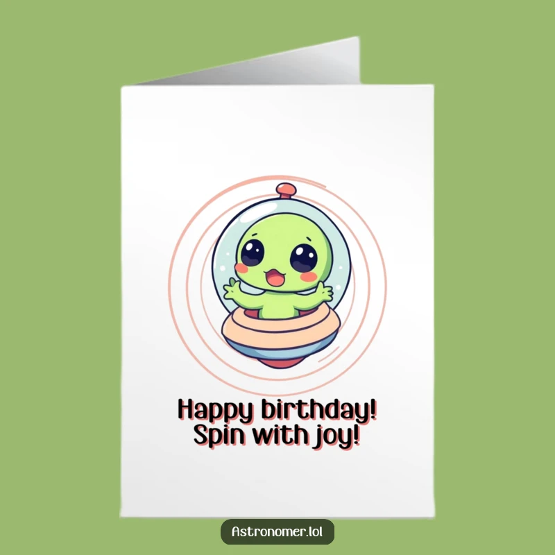 Free Printable Bday Card: Dizzy Alien's Wild Birthday Ride!