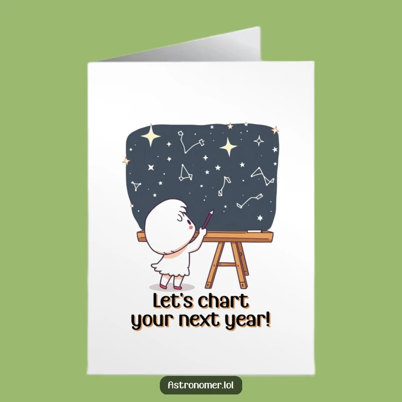Free Printable Birthday Card: Space Artist Character - Creative Downloadable Fun Gift
